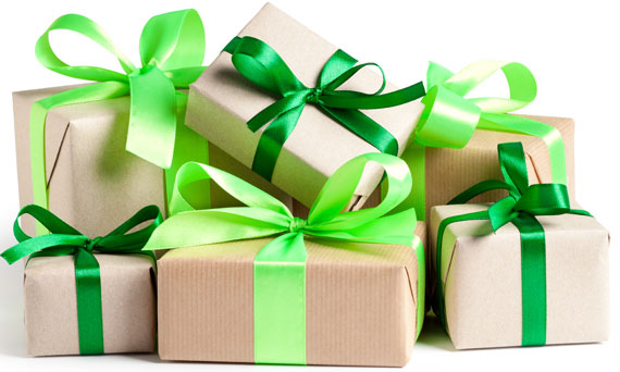 pile of gifts with bows