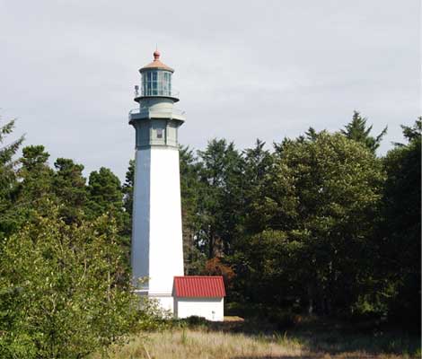 lighthouse on a cloudy day in Westport, Washington