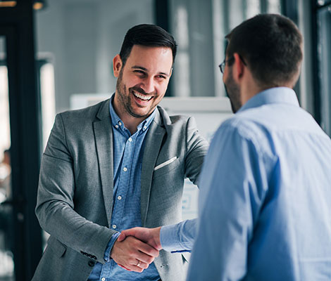 Two businessmen shaking hands